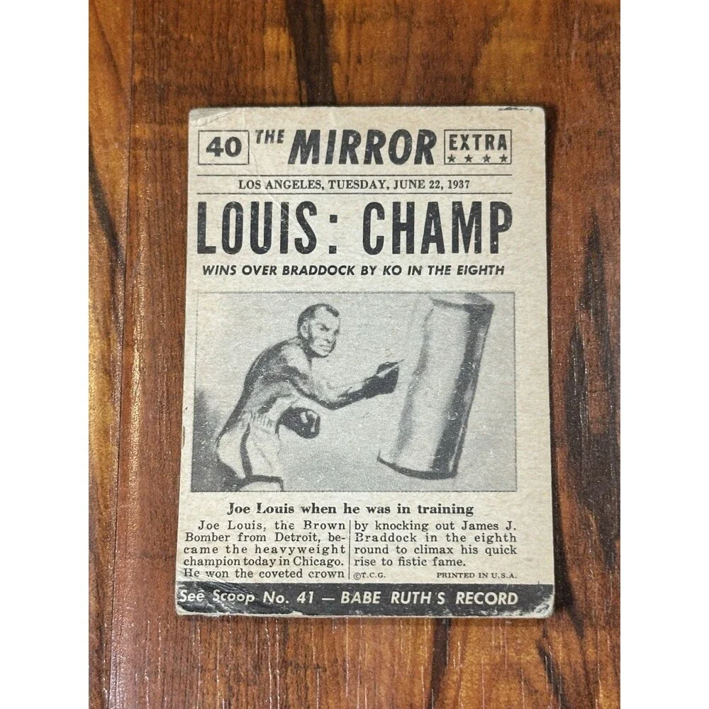 Lot of (3) 1954 Topps Scoop #33, 36, 40 MacArthur Land Rush Joe Louis w/ Coating
